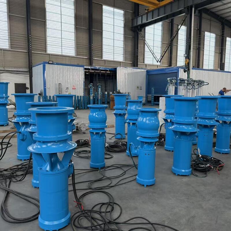 Bơm chìm hướng trục 45kW với lưu lượng 1300 m³/h và đầu 8m để thoát nước dòng chảy cao