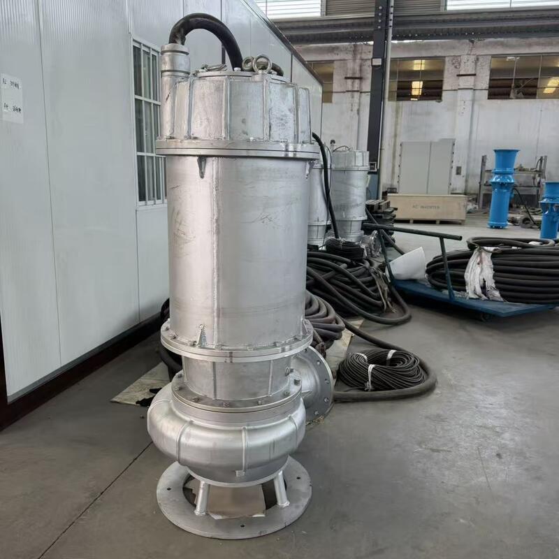 Bơm chìm xử lý nước thải bằng thép không gỉ 316 với lưu lượng 1000 m³/h và trục bằng thép không gỉ Duplex 2205 cho nước thải
