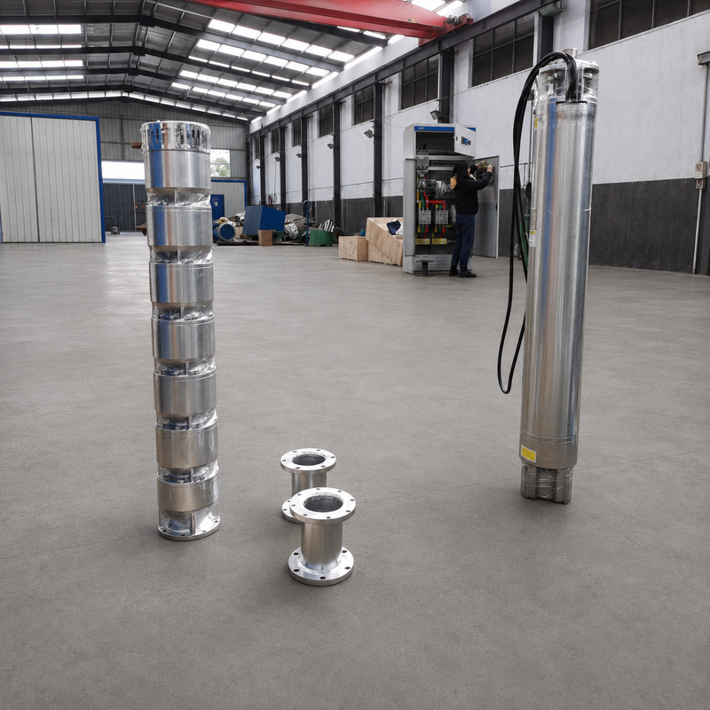 200QJH150-150-110kW Máy bơm giếng sâu thép không gỉ Lưu lượng cao, bơm đầu cao cho giếng sâu và hệ thống nước kỹ thuật