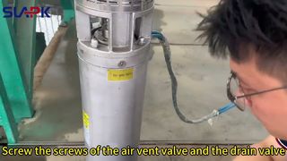 Video trình diễn xả nước máy bơm chìm inox